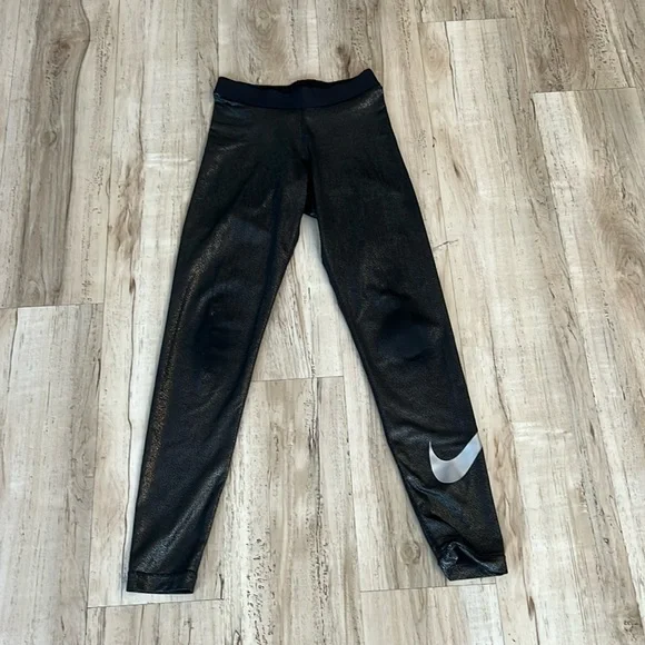 Black Nike Leggings with silver sparkles - Picture 1 of 5